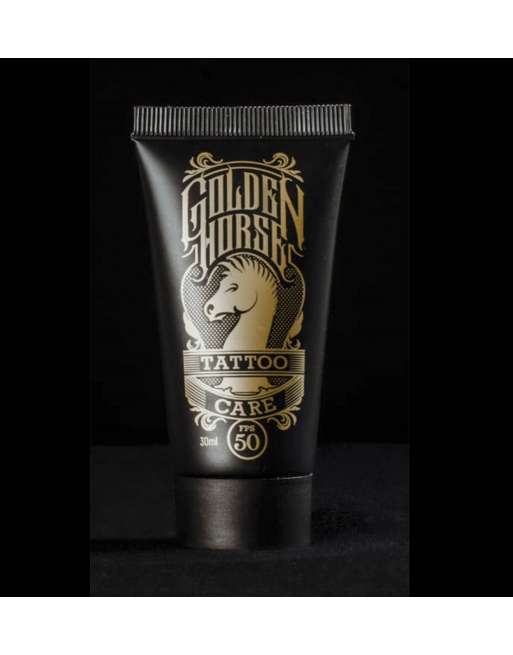 Golden Horse Tattoo Care Black