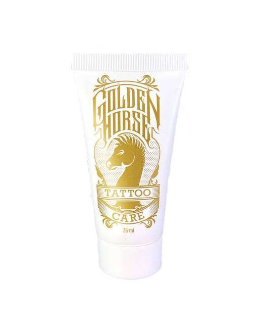 Golden Horse Tattoo Care White