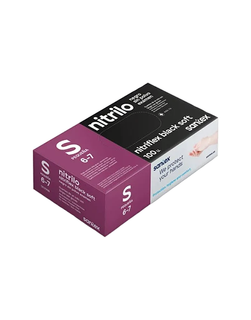 Guantes Nitrilo Negro Santex Nitriflex Black Soft