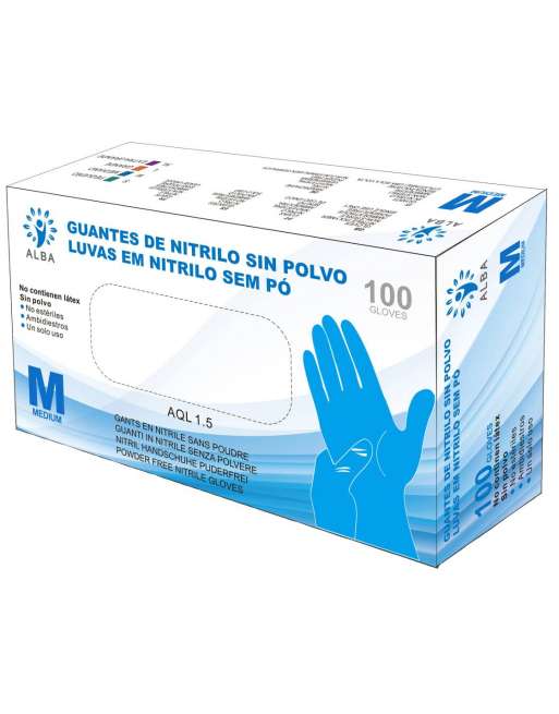 Guantes Nitrilo S/P Azul